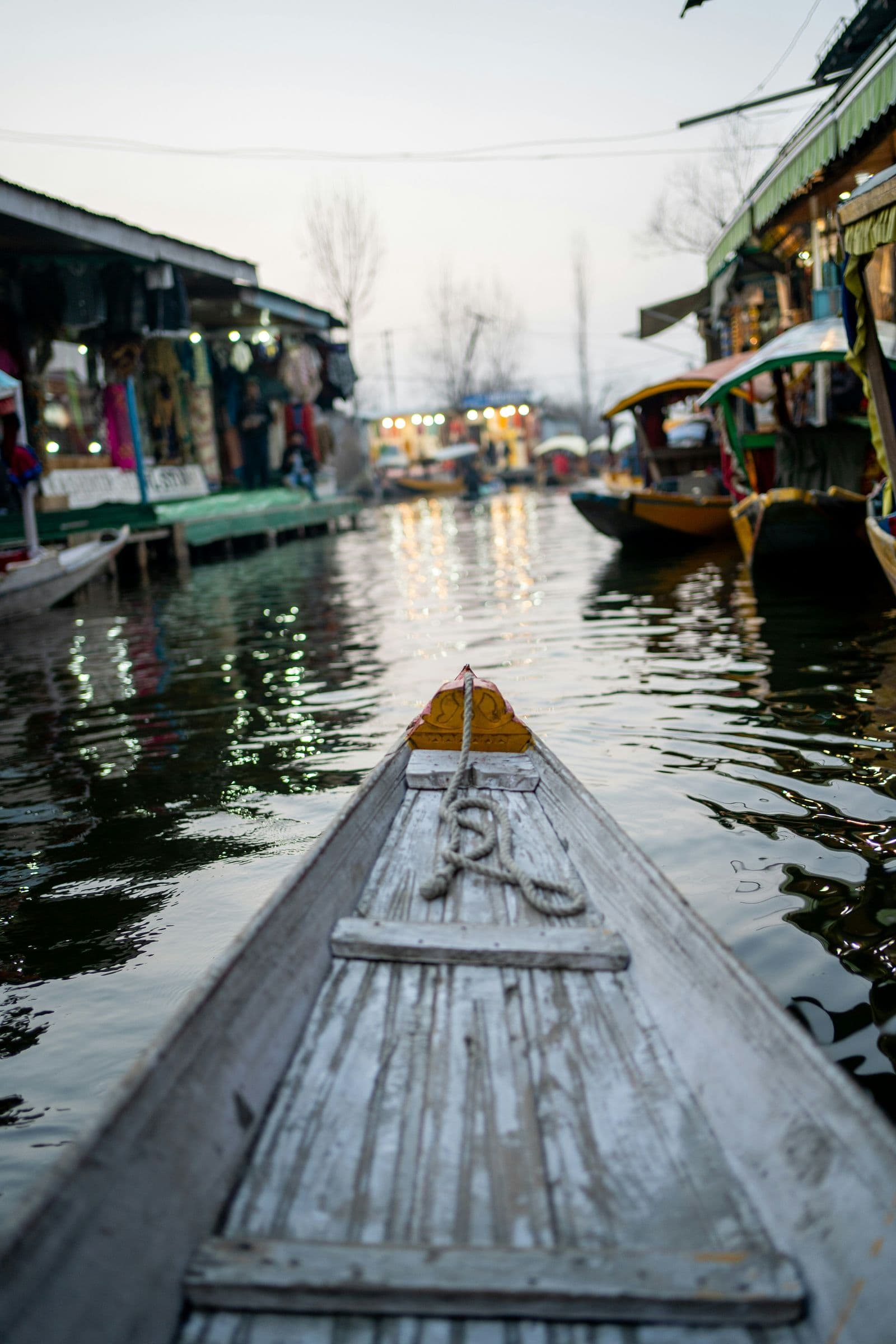 Beautiful Dal Lake surrounded by mountains in Kashmir