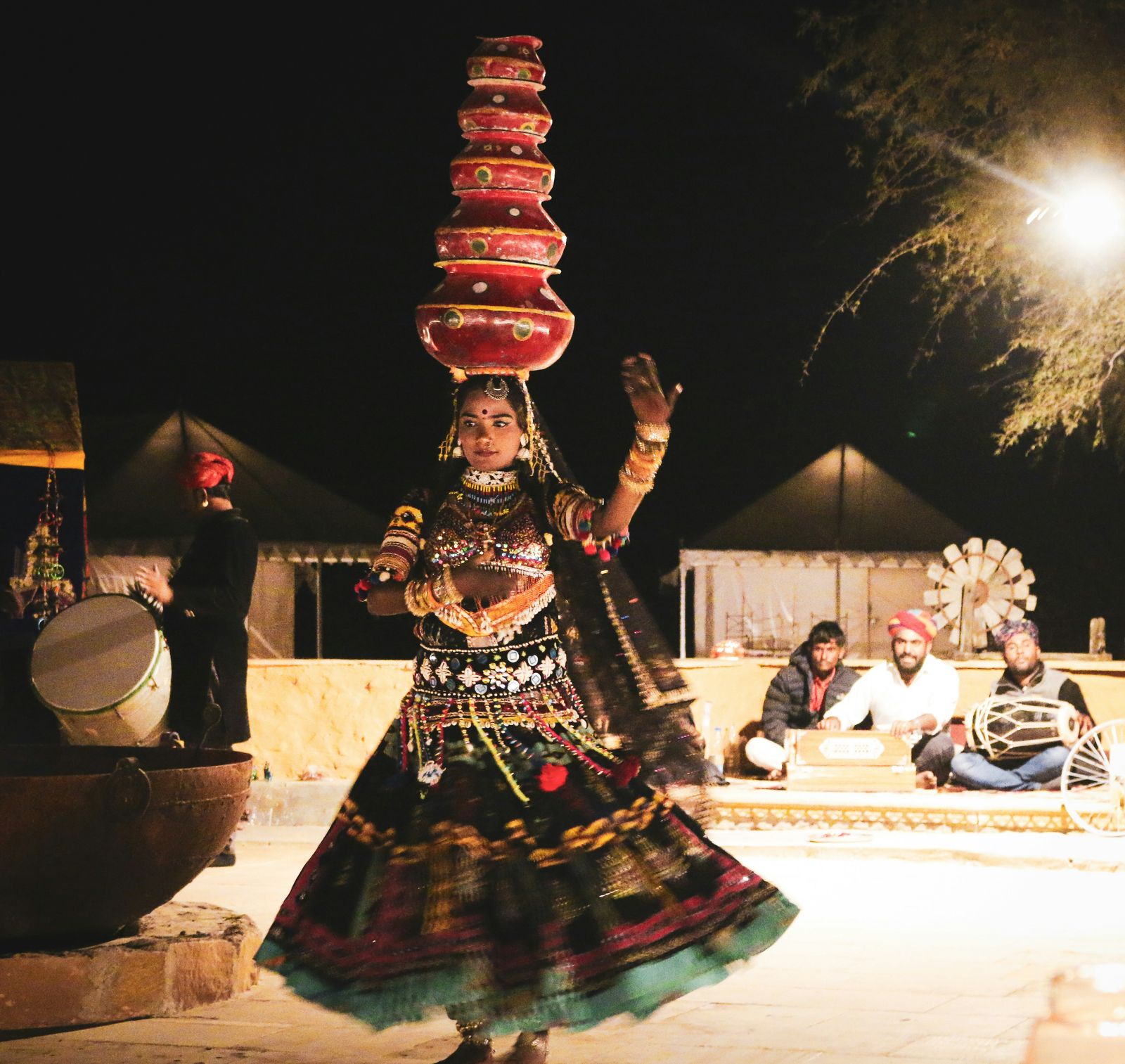 Heritage palace architecture and courtyards in Rajasthan at golden hour